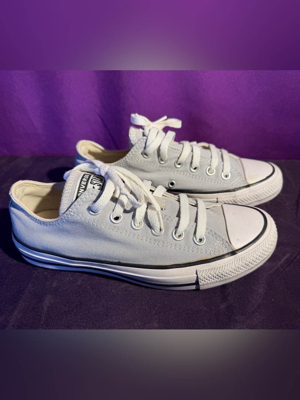 Converse All Star Low Top Sneaker Unisex Men’s 5 Women’s 7 Gray Comfort Lace Up